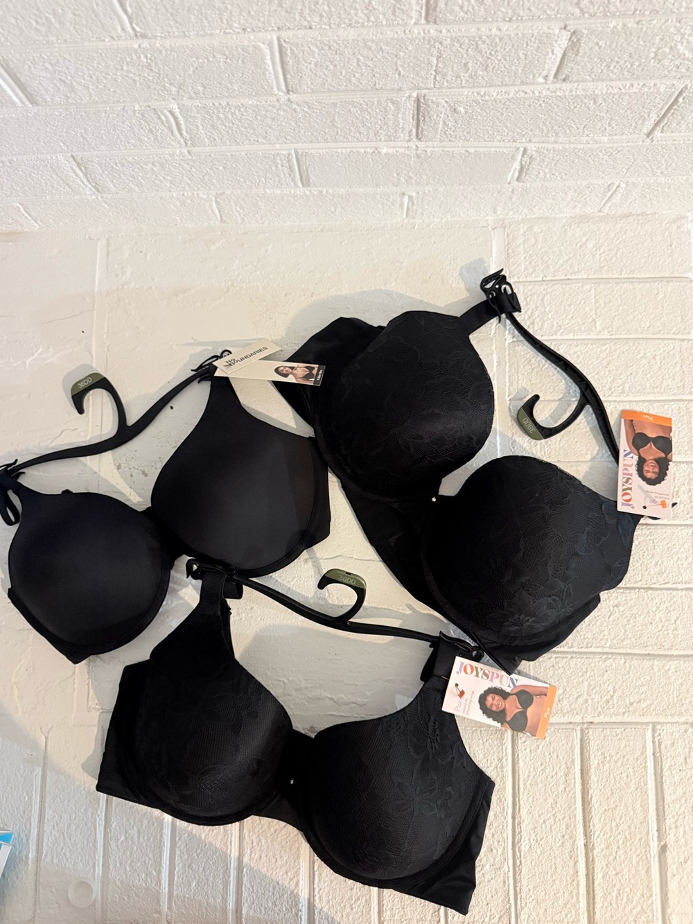 3 Black T-shirt Bras